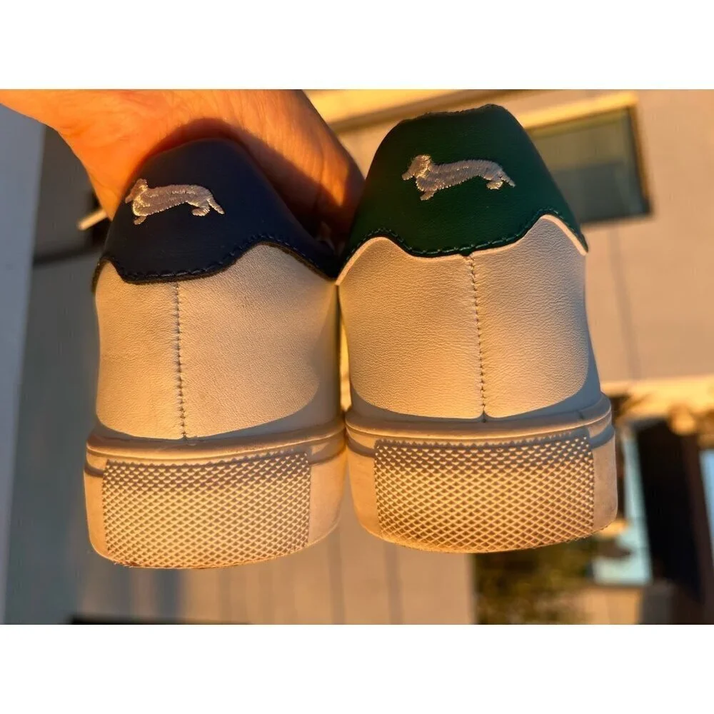 Harmont & Blaine white leather sneakers sz 7 colorblock dauschand embroidered